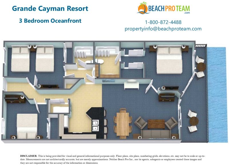 Grande Cayman Resort 3 Bedroom Oceanfront